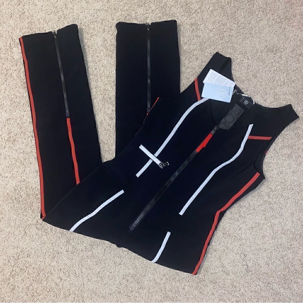 Bogner Terri Striped Stretch Ski Suit Waterproof Black NWT Womens US 10